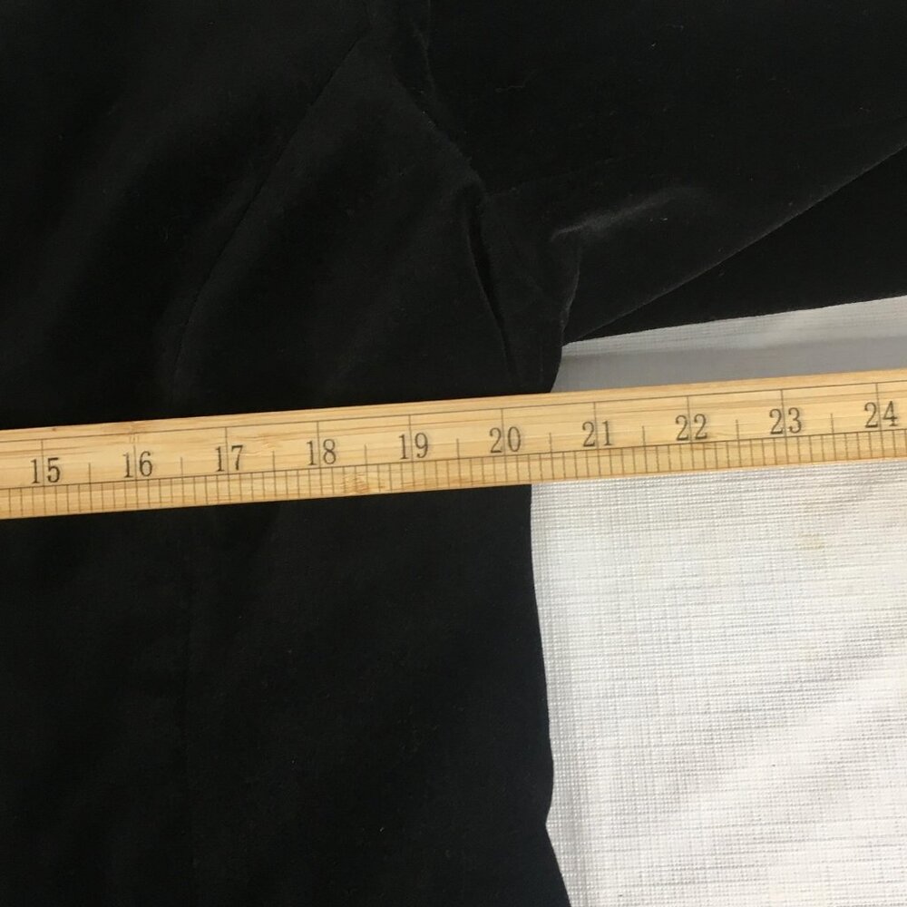 Black Velvet Blazer Rhinestone Buttons Jacket Womens XL - Picture 14 of 16